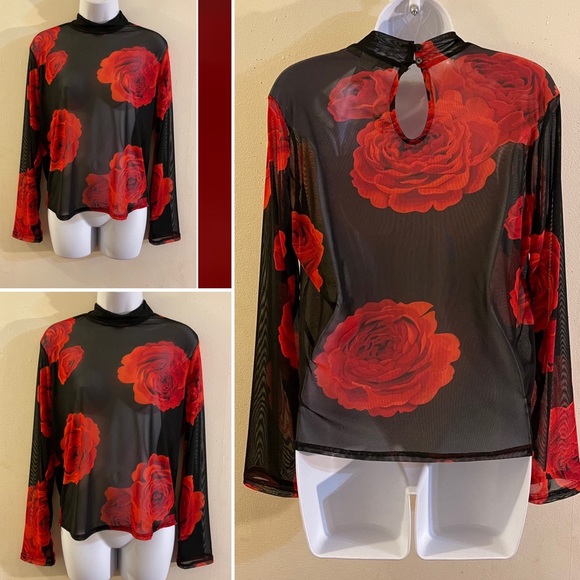 Sheer Floral Top - Picture 5 of 6